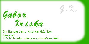 gabor kriska business card